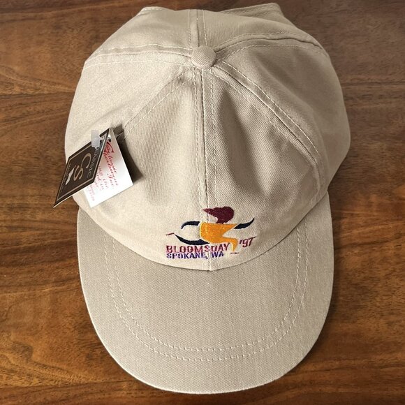 NWT 1997 Spokane WA Lilac Bloomsday Run Ball Cap Hat Beige Unisex Vintage USA - Picture 3 of 12